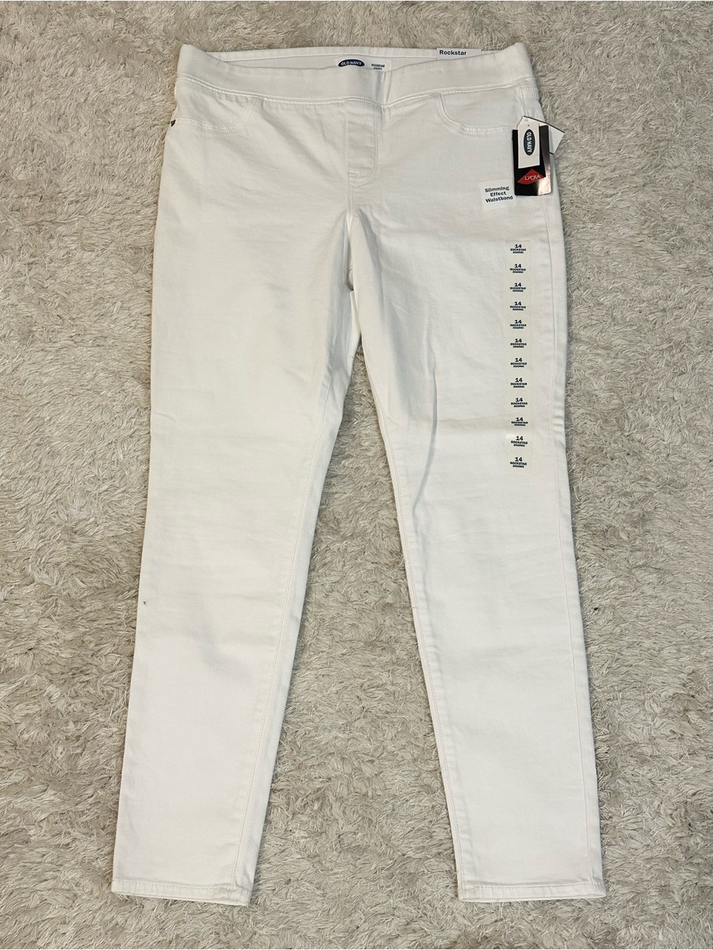 NWT Old Navy Rockstar Jeggings Pull On White Women’s Jeans